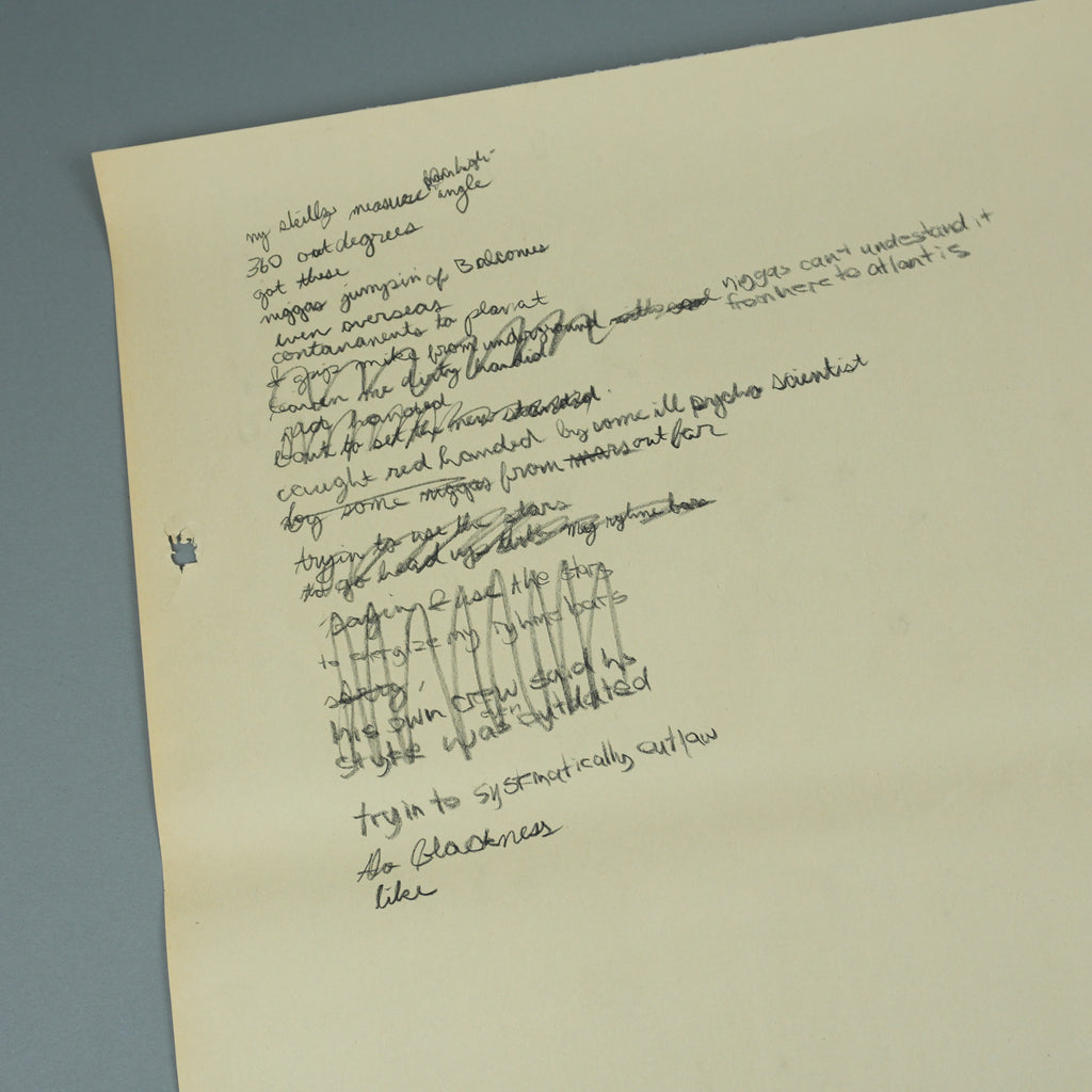 Kanye West - Handwritten "Ill Psycho Scientist" Large Lyric Sheet [JSA]
