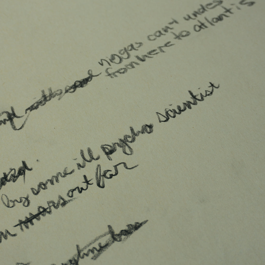 Kanye West - Handwritten "Ill Psycho Scientist" Large Lyric Sheet [JSA]
