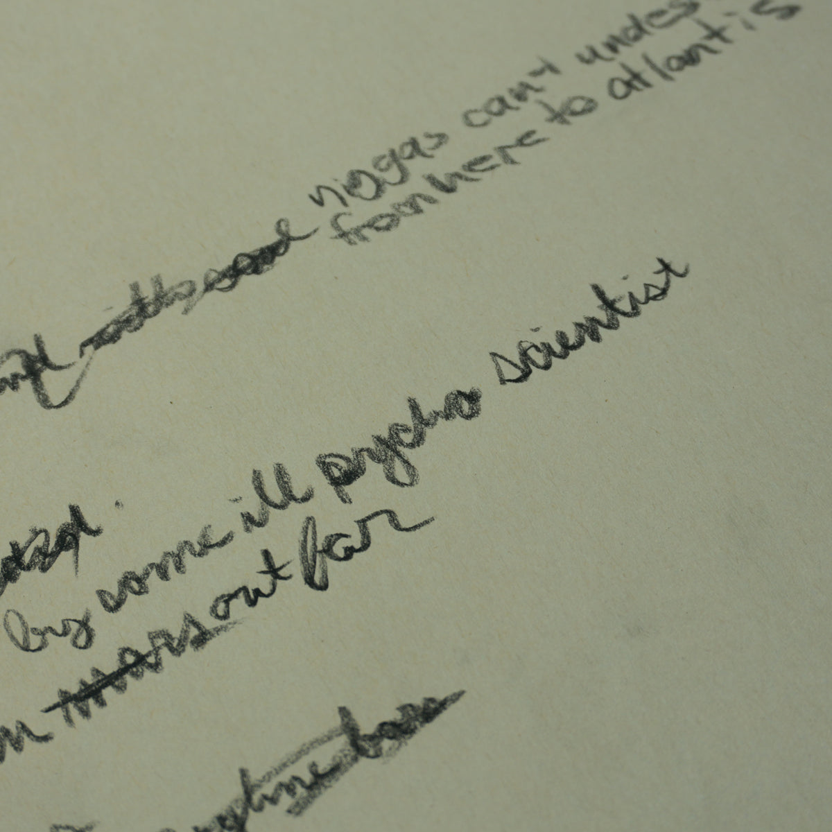 Kanye West - Handwritten "Ill Psycho Scientist" Large Lyric Sheet [JSA]