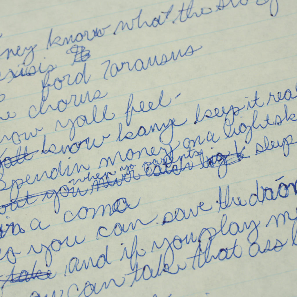 Kanye West - Handwritten "Kanye Keep It Real" Lyric Sheet [JSA]