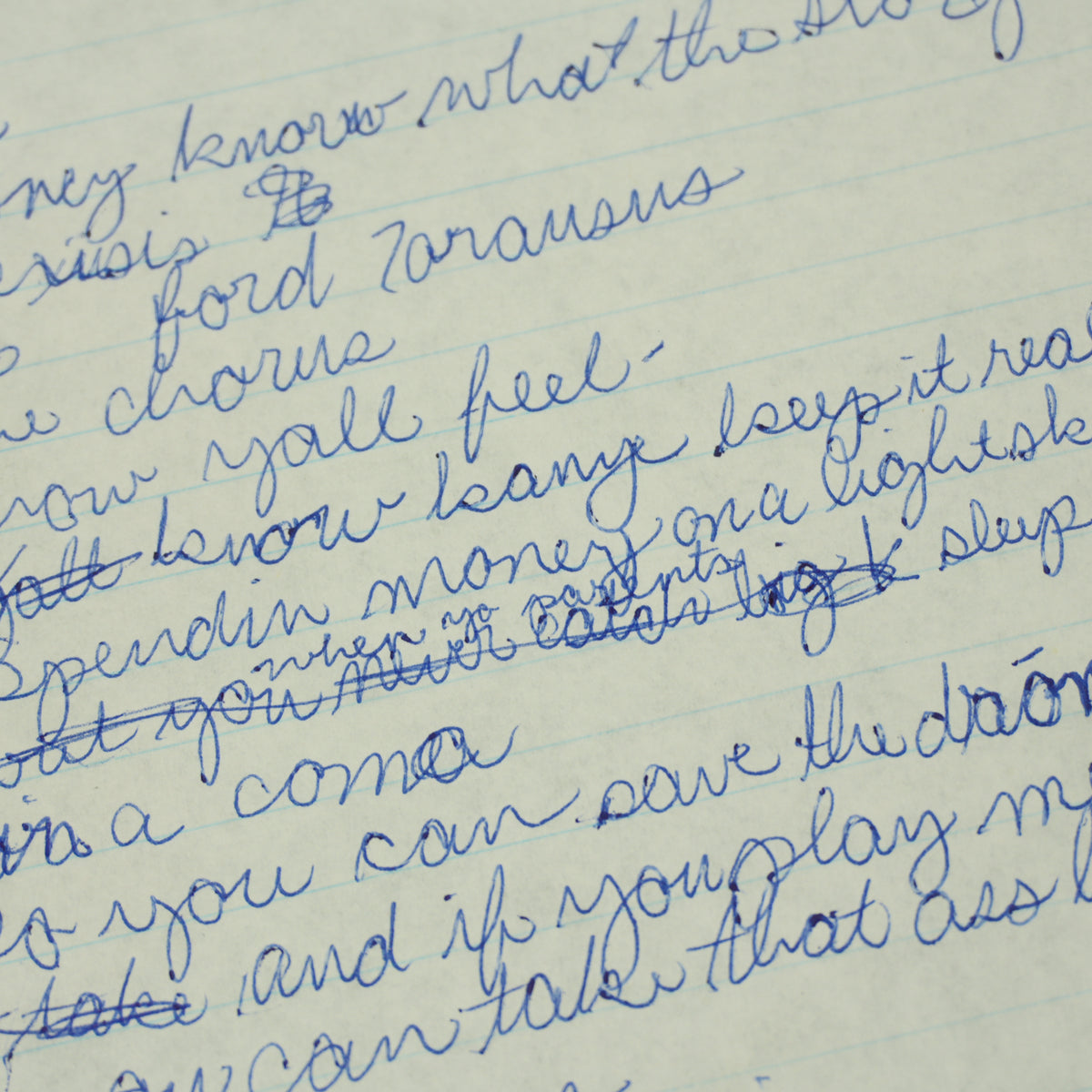 Kanye West - Handwritten "Kanye Keep It Real" Lyric Sheet [JSA]