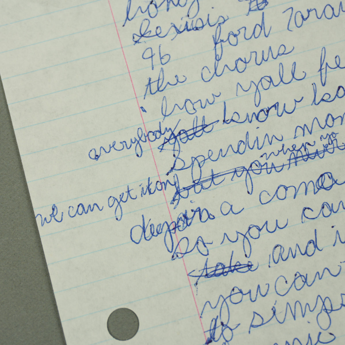 Kanye West - Handwritten "Kanye Keep It Real" Lyric Sheet [JSA]