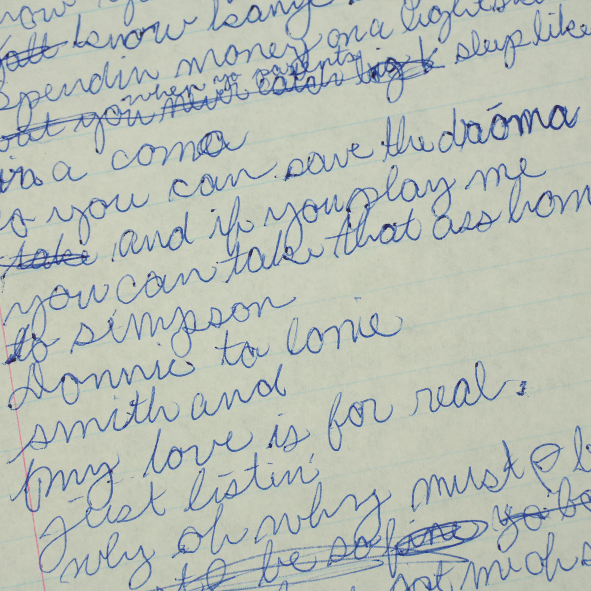 Kanye West - Handwritten "Kanye Keep It Real" Lyric Sheet [JSA]
