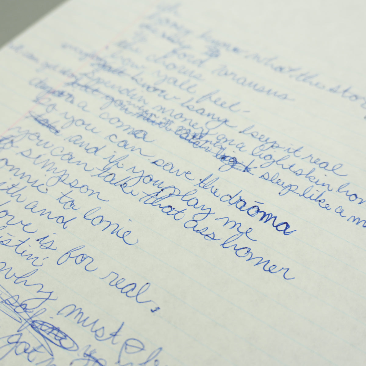 Kanye West - Handwritten "Kanye Keep It Real" Lyric Sheet [JSA]