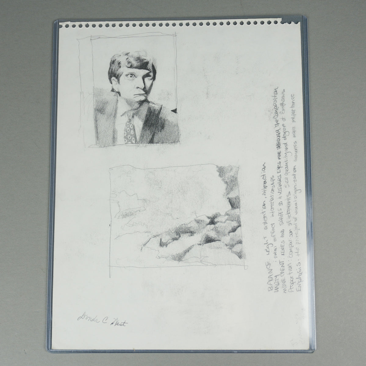 Kanye West - Original 8.5"x11" Art Studies Homework Sheet