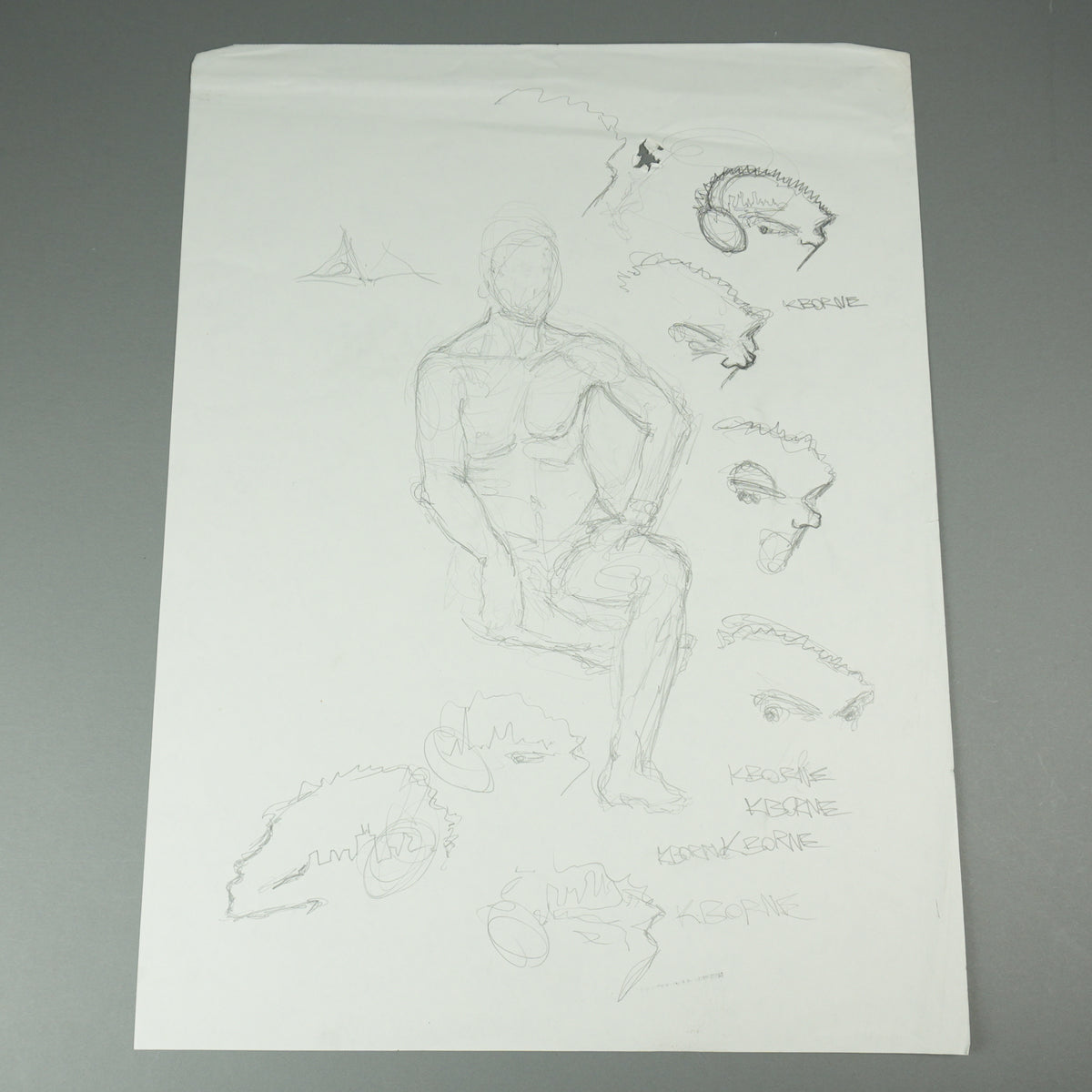 Kanye West - Original 18"x24" “K. Borne” Figure & Character Study Artwork