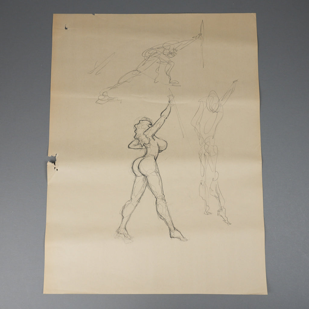 Kanye West - Original 18"x24" "Woman Figure" Posing Artwork