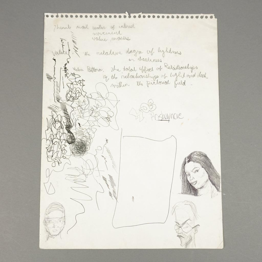 Kanye West - Original 9"x12" Handwritten Art Studies & Doodles Sheet [JSA]