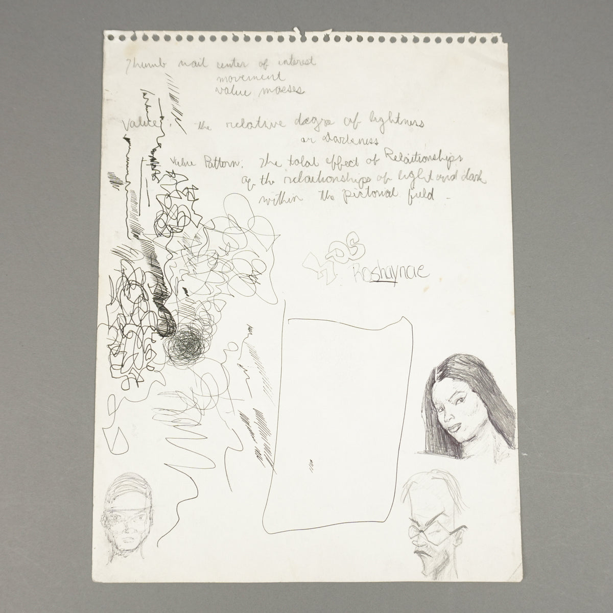 Kanye West - Original 9"x12" Handwritten Art Studies & Doodles Sheet [JSA]