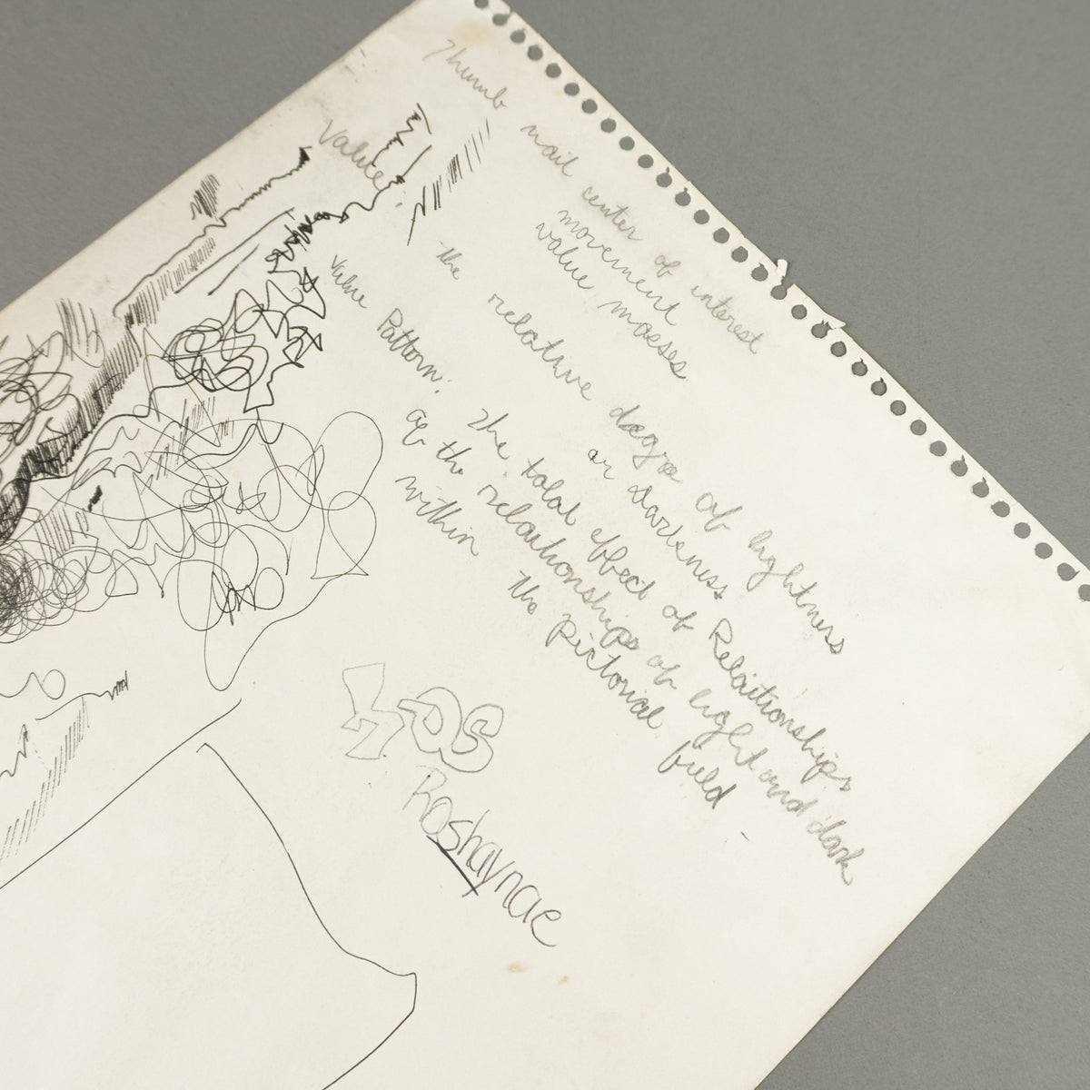 Kanye West - Original 9"x12" Handwritten Art Studies & Doodles Sheet [JSA]