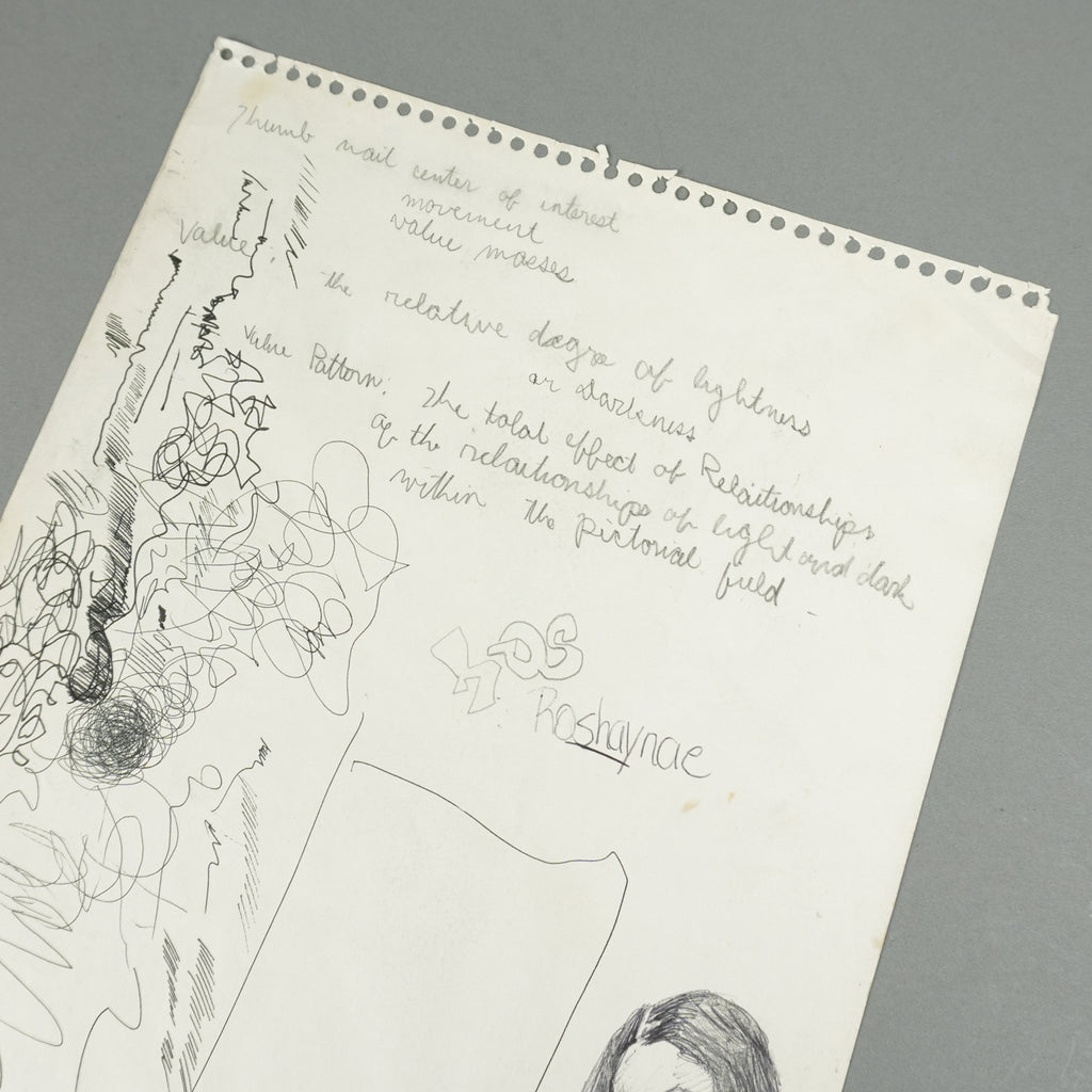 Kanye West - Original 9"x12" Handwritten Art Studies & Doodles Sheet [JSA]