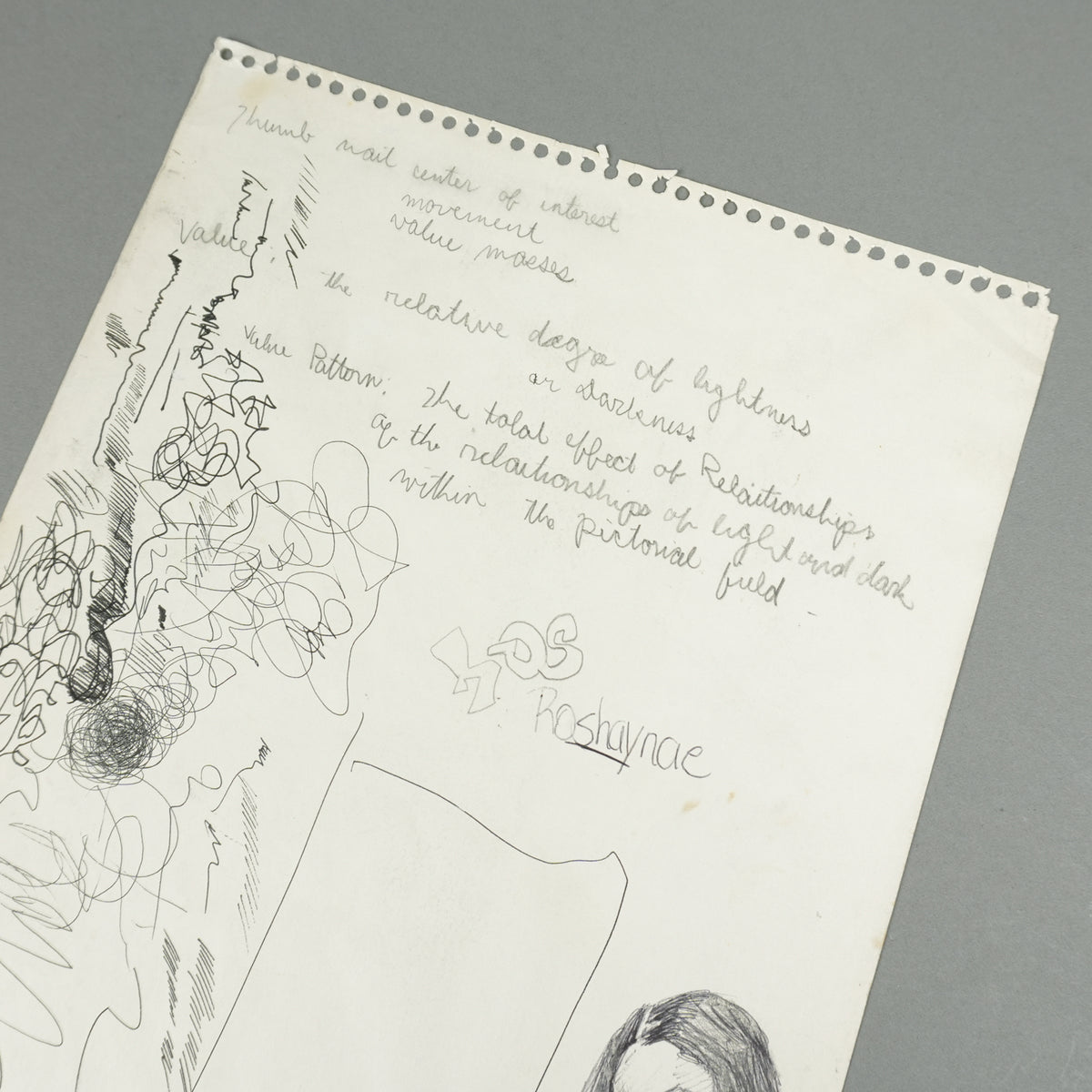 Kanye West - Original 9"x12" Handwritten Art Studies & Doodles Sheet [JSA]