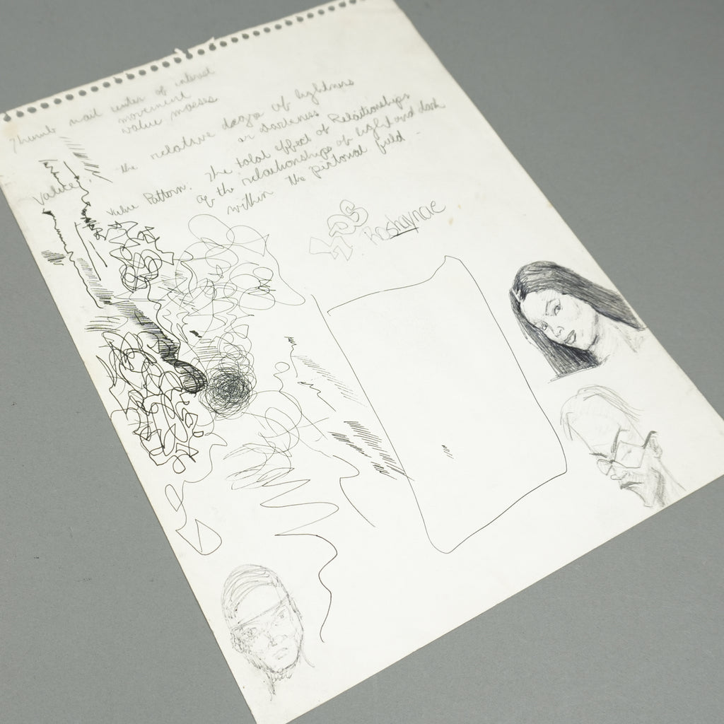 Kanye West - Original 9"x12" Handwritten Art Studies & Doodles Sheet [JSA]