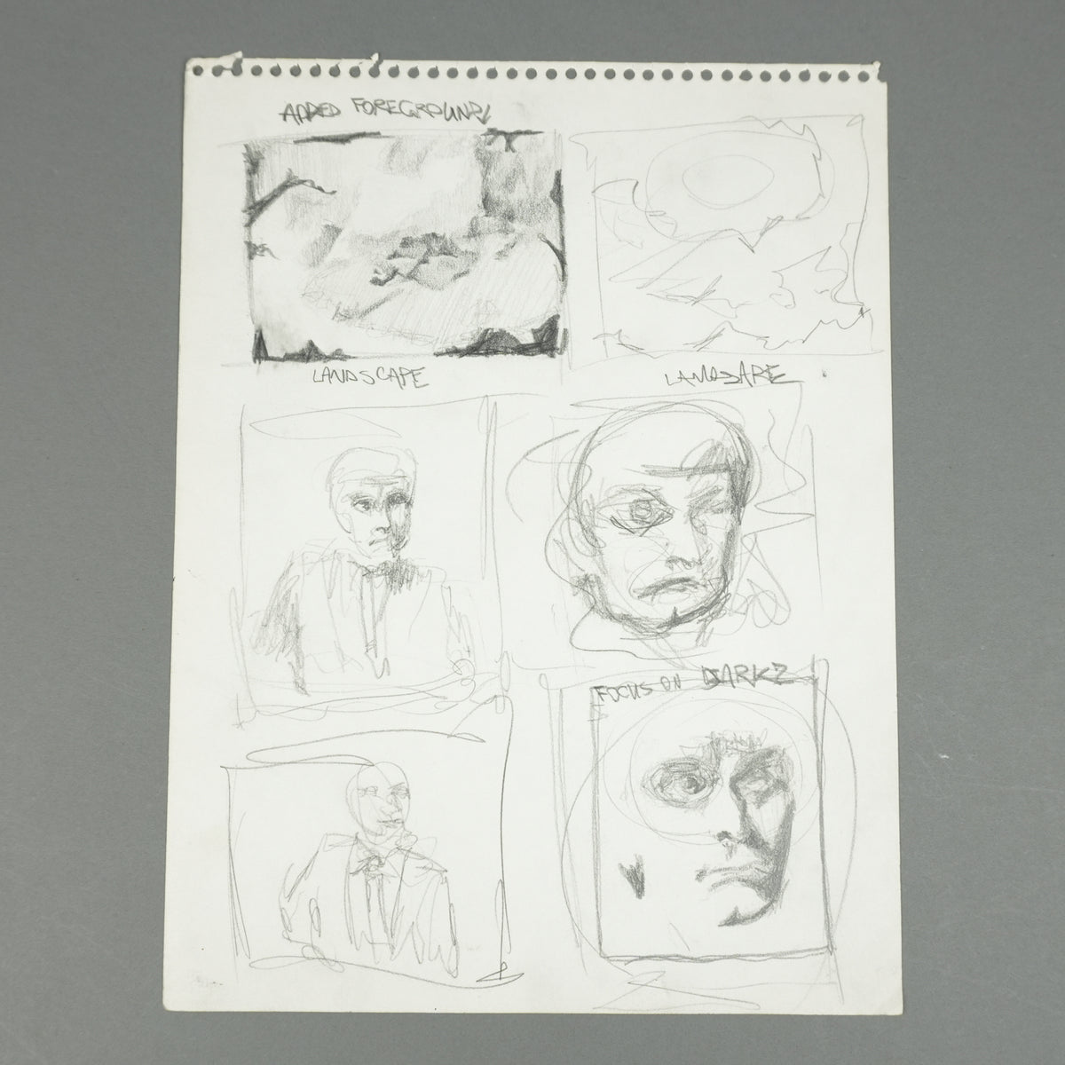 Kanye West - Original 9"x12" Facial & Landscape Art Studies Handwritten Sheet [JSA]