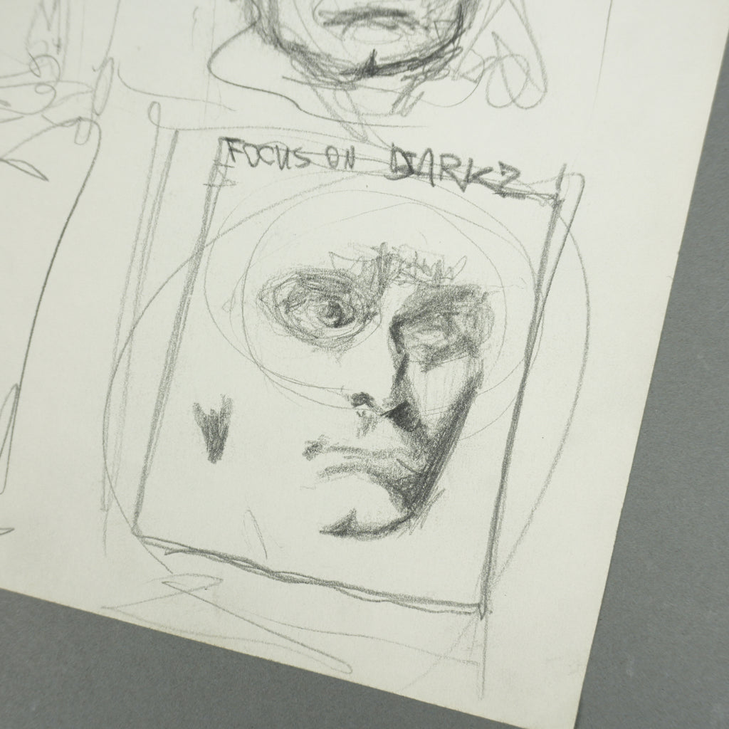 Kanye West - Original 9"x12" Facial & Landscape Art Studies Handwritten Sheet [JSA]