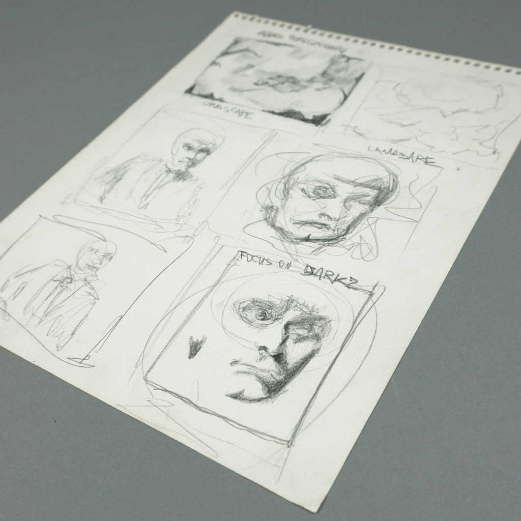 Kanye West - Original 9"x12" Facial & Landscape Art Studies Handwritten Sheet [JSA]
