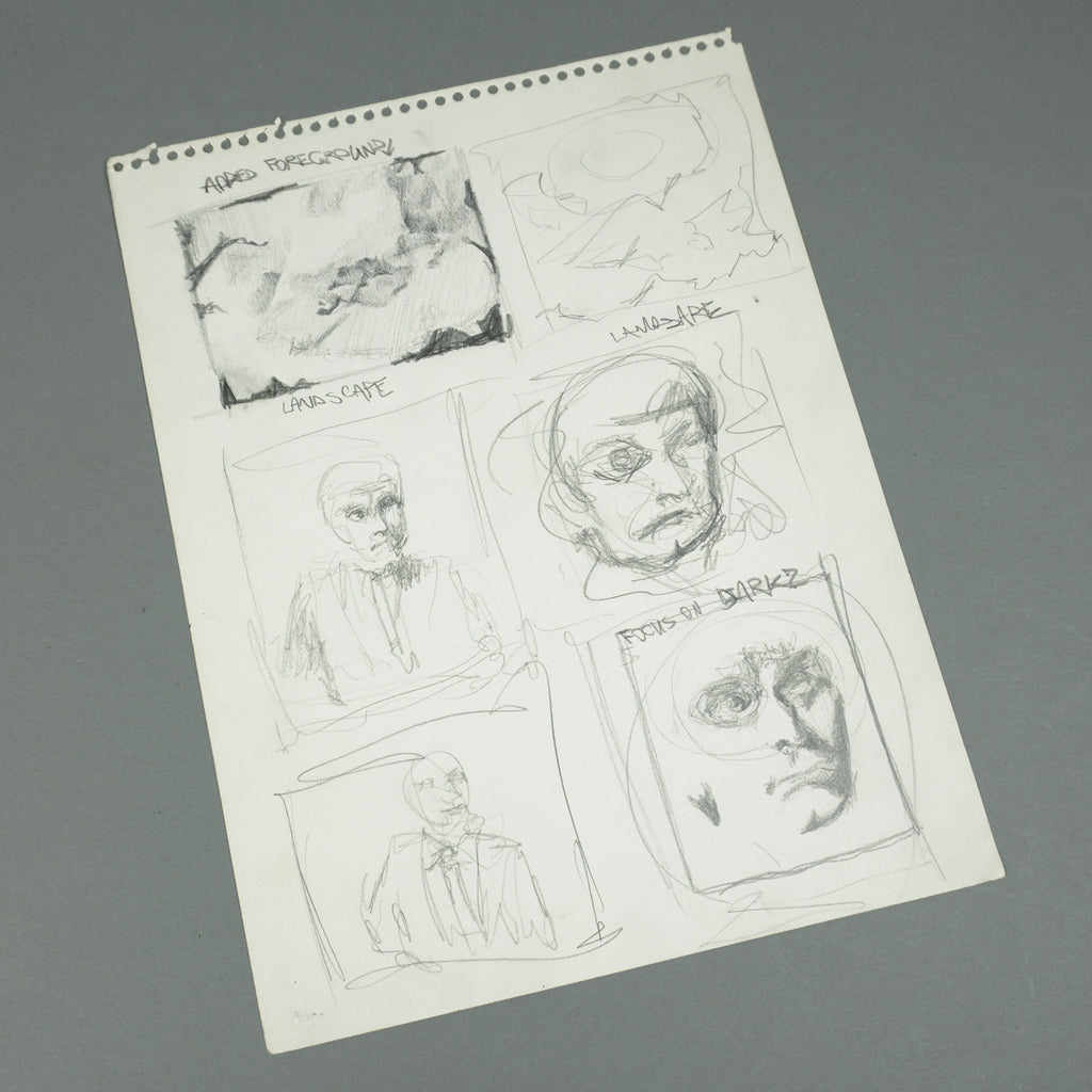 Kanye West - Original 9"x12" Facial & Landscape Art Studies Handwritten Sheet [JSA]