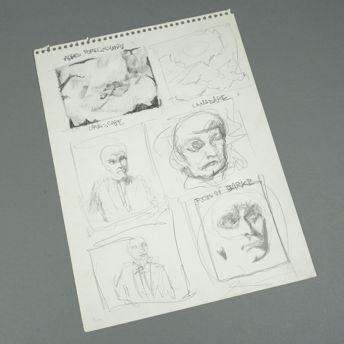 Kanye West - Original 9"x12" Facial & Landscape Art Studies Handwritten Sheet [JSA]