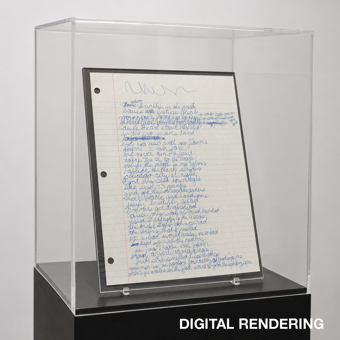 Kanye West - Handwritten "Chicago City At Night" Lyric Sheet [JSA]